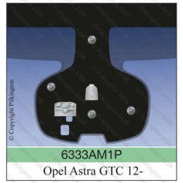 Лобовое стекло с датчиком дождя Opel Astra GTC 3D (vin+дд+адап.свет) 2012- 